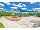 Community playground with modern equipment and a shaded seating area at 2834 Common Crane Ct, St Cloud, FL 34773