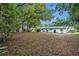 Wide backyard with mature trees, offering privacy and a serene view of the property at 806 Bear Lake Rd, Apopka, FL 32703