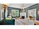 Elegant living room featuring a fireplace, modern lighting, and chic decor at 900 S Palmetto Ave, Sanford, FL 32771