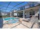 Enclosed pool and hot tub with patio area, perfect for relaxation and entertainment with outdoor seating and lounge options at 9038 Sunshine Ridge Loop, Kissimmee, FL 34747