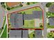 Expansive aerial view showcases the layout of a large home with fenced yard and driveway in a well-maintained neighborhood at 1071 Kershaw Dr, Winter Garden, FL 34787