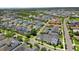 An aerial view of a residential area with mature landscaping, showcasing numerous homes and well-maintained streets in the community at 1071 Kershaw Dr, Winter Garden, FL 34787
