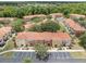 Aerial view of townhomes showing parking spots and community landscaping at 1084 Park Ridge Cir, Kissimmee, FL 34746