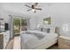 Inviting bedroom with bright natural light, patio access, and comfy linens at 1084 Park Ridge Cir, Kissimmee, FL 34746