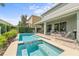 Inviting backyard pool and spa area with patio furniture perfect for relaxing outdoors at 441 Novi Path, Kissimmee, FL 34747