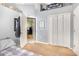 Bedroom showcases large closet, adjacent door, ceiling fan, and decor for a cozy feel at 637 Blenheim Loop, Winter Springs, FL 32708