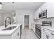 New kitchen featuring quartz countertops, stainless steel appliances, white cabinets, and an island with a sink at 6691 Sw 151Sr Loop, Ocala, FL 34473