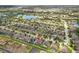 Aerial image capturing the property's location in a scenic neighborhood close to a lake at 724 Duff Dr, Winter Garden, FL 34787