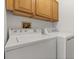 Convenient laundry room with washer, dryer, and storage cabinets at 1415 Hensley Dr, Deland, FL 32724