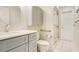 Bathroom with updated vanity and shower, designed for accessibility and comfort at 2095 Curry Ln, Orlando, FL 32812