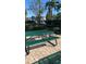 Community picnic area with green metal tables and a grill, surrounded by lush landscaping at 2208 San Vittorino Cir # 104, Kissimmee, FL 34741