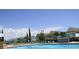 Community pool surrounded by lounge chairs and manicured landscaping beneath a clear blue sky at 2208 San Vittorino Cir # 104, Kissimmee, FL 34741