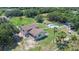 Aerial view of a large property featuring a private pool, lush landscaping, and mature palm trees at 2500 Derby Dr, Kissimmee, FL 34744
