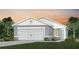 Charming single-story home with a two-car garage and well-manicured lawn and tropical landscaping at 3503 Weaver Way, Davenport, FL 33837