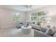 Bright living room with neutral paint, ceiling fan, and large windows providing natural light at 3608 Eloise St, Orlando, FL 32806