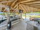 Boathouse on the lake with wooden beam ceiling, covered patio and boat lift at 3788 N Econlockhatchee Trl, Orlando, FL 32817