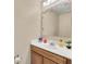 Well-lit bathroom featuring a vanity and decorative wall mirror at 510 Lobelia Dr, Davenport, FL 33837