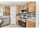 Modern kitchen featuring stainless steel appliances, tile backsplash, and ample counter space, perfect for cooking at 510 Lobelia Dr, Davenport, FL 33837