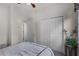 Bedroom with open doors, ceiling fan and closet at 532 Casanova Ct, Kissimmee, FL 34759