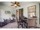 Covered patio featuring brick flooring, stylish furniture, and relaxing space at 532 Casanova Ct, Kissimmee, FL 34759