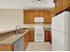 Well-equipped kitchen featuring wooden cabinets, granite countertops, and modern appliances at 540 Monroe Cir, Davenport, FL 33896