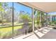 Relaxing screened patio overlooking a lush green backyard and mature landscaping at 7710 Linkside Loop, Reunion, FL 34747