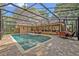 Covered pool with brick patio and outside seating options at 828 Timber Court Ct, Apopka, FL 32712