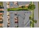 Top-down aerial view of townhomes with private patios and well-maintained landscaping at 8500 Iron Mountain Trl, Windermere, FL 34786