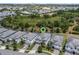 An aerial view of houses with screened pools near a greenbelt and golf course at 8807 Interlocking Ct, Davenport, FL 33896
