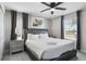 Comfortable bedroom with a stylish bed, modern amenities, and serene views at 8807 Interlocking Ct, Davenport, FL 33896