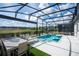 A screened pool area featuring ample patio space and a view of the backyard at 9845 Emerald Berry Dr, Winter Garden, FL 34787