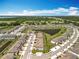A beautiful aerial view of a Primary-planned community with a pond and green spaces, perfect for families and nature lovers at 1045 Desert Candle Dr, Ocoee, FL 34761