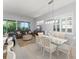 Open concept living space with dining area, comfortable seating, and large windows with backyard views at 2301 Datura Loop, St Cloud, FL 34772