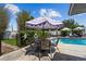 Poolside patio featuring outdoor seating and umbrella, perfect for enjoying sunny afternoons at 2801 Plaza Terrace Dr, Orlando, FL 32803