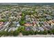Expansive aerial view displays a residential area with well-maintained homes and green spaces at 4001 Corrine Dr, Orlando, FL 32814