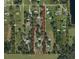 Aerial view shows the property outline and other homes in the neighborhood at 4432 Freedom Rd, Kissimmee, FL 34746