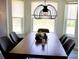 Inviting dining area with statement lighting, large windows, and seating for six, perfect for gatherings at 548 Glen Haven Dr, Deltona, FL 32738