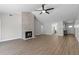 Large living room featuring a fireplace, wood floors, and open layout at 635 Holbrook Cir, Lake Mary, FL 32746