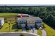 Aerial view of colorful townhomes with well-manicured lawns and beautiful landscaping at 772 Driving Range Ct, Kissimmee, FL 34747