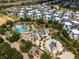 A gorgeous aerial view of the resort's stunning waterpark, including pools and slides at 772 Driving Range Ct, Kissimmee, FL 34747