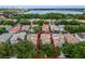 Community aerial view displaying the single Gathering homes, with pool screen enclosures and beautiful landscaping at 8333 Via Verona, Orlando, FL 32836