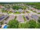 Real estate featuring a neighborhood aerial view with a lake and mature trees in the background at 9871 Nonacrest Dr, Orlando, FL 32832