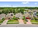 Aerial view of homes in a well-maintained neighborhood with mature trees and landscaping at 9871 Nonacrest Dr, Orlando, FL 32832