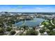 Beautiful aerial view of a neighborhood with lakes and Downtown Orlando on the horizon at 1010 Terrace Blvd, Orlando, FL 32803