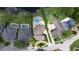 Aerial view of luxury homes featuring swimming pools and well-manicured lawns in an exclusive neighborhood at 1010 Terrace Blvd, Orlando, FL 32803