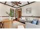 Home office space with custom ceiling, modern desk, and comfortable seating at 1010 Terrace Blvd, Orlando, FL 32803