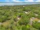 Vast aerial shot of a tree-covered property with a glimpse of a distant lake at 12046 Se 135Th Ave, Ocklawaha, FL 32179