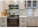 Kitchen includes stainless steel appliances, tile backsplash and grey cabinets with modern oven at 1505 Magnolia Ave, Sanford, FL 32771