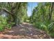 A winding driveway leads through lush trees, creating a private and secluded entrance to the property at 16249 Se 162Nd Ct, Weirsdale, FL 32195