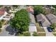 An aerial view of a one-story home with a driveway and mature landscaping in a residential neighborhood at 202 Twisting Trl, Orlando, FL 32825